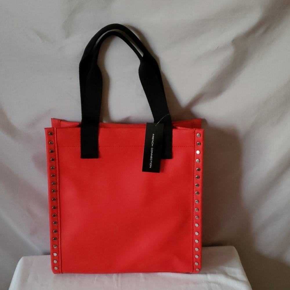 New French Connection Red Fina Studded Bag